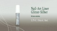 Nailart Liner Glitter Silber 8ml